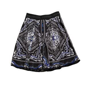 WHITE HOUSE BLACK MARKET Womens Size 2 Boho Tribal Side Zip A Line Skirt WHBM